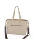 bolso shopper con bandolera beige