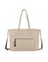 bolso shopper con bandolera beige