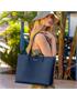 borsa shopper reversibile blu