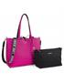 bolso shopper reversible negro-fucsia