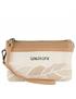 cartera de mano triple beige